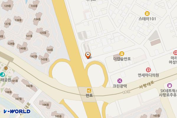 반포동방음언덕형공영주차장 위치 지도 — 서울특별시 서초구 주흥3길 34