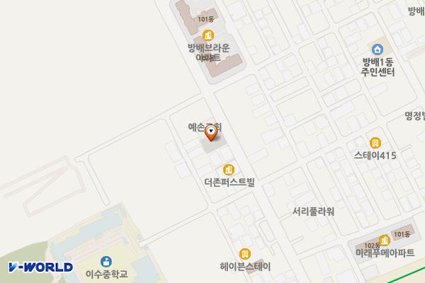 서초구립중앙로공영주차장 위치 지도 — 서울특별시 서초구 방배중앙로 25