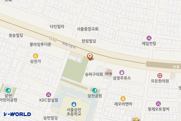 송파구민회관 위치 지도 — 서울특별시 송파구 백제고분로 242