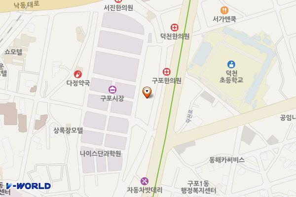 구포시장 공영주차장 위치 지도 — 부산광역시 북구 낙동대로1780번길 46