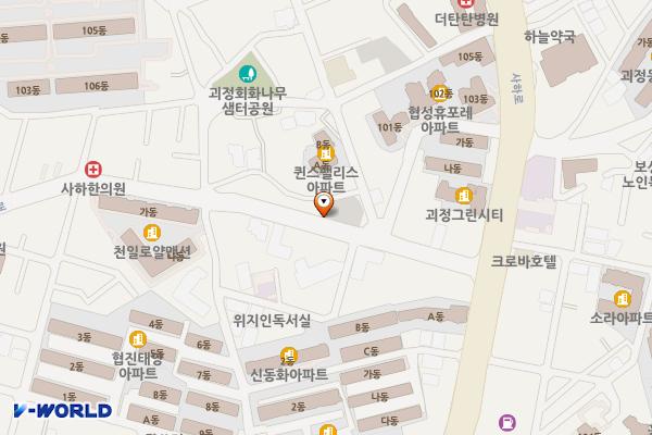 회화나무 공영주차장 위치 지도 — 부산광역시 사하구 괴정로 281