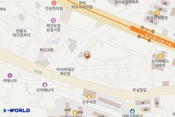 하단1동 공영주차장 위치 지도 — 부산광역시 사하구 괴정로57번길 9-3