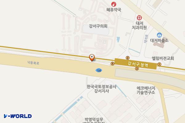 강서구청 역세권 공영주차장 위치 지도 — 부산광역시 강서구 낙동북로 477