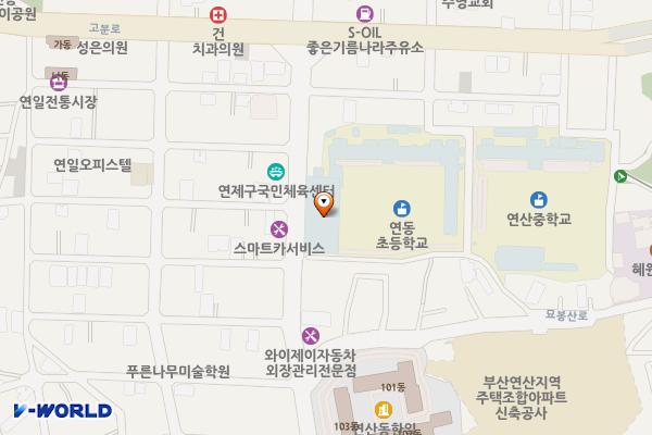 연제구국민체육센터 위치 지도 — 부산광역시 연제구 쌍미천로 132