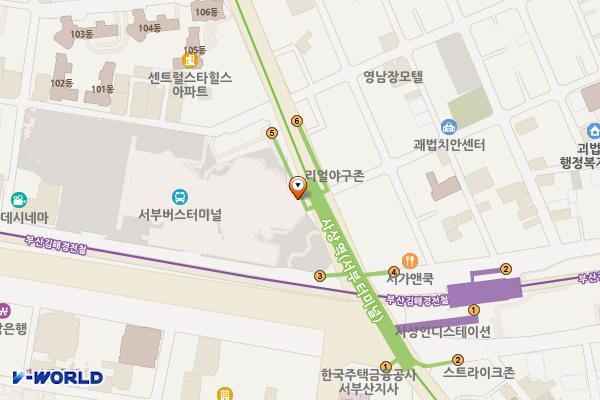 부산서부터미널 위치 지도 — 부산광역시 사상구 사상로 201