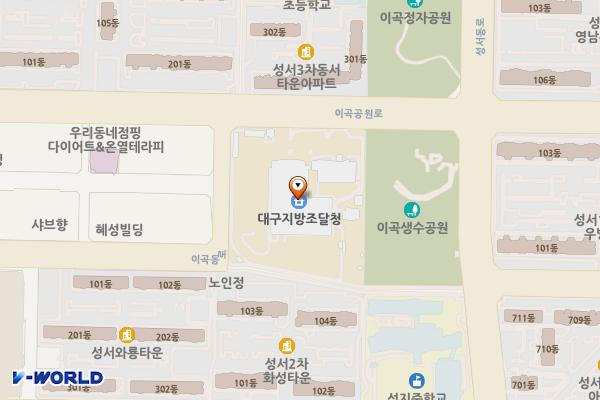 대구지방조달청 위치 지도 — 대구광역시 달서구 이곡공원로 54
