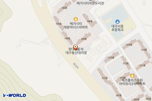 현대자동차 대구용산 대리점 위치 지도 — 대구광역시 달성군 다사읍 세천로 265