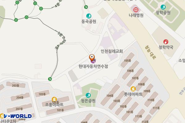 현대블루핸즈 연수점 위치 지도 — 인천광역시 연수구 동곡재로 31