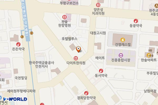 부평시장 대정 공영주차장(건물) 위치 지도 — 인천광역시 부평구 주부토로 19