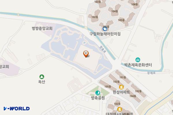 방축공영주차장(어린이과학관 부근) 위치 지도 — 인천광역시 계양구 방축로 21