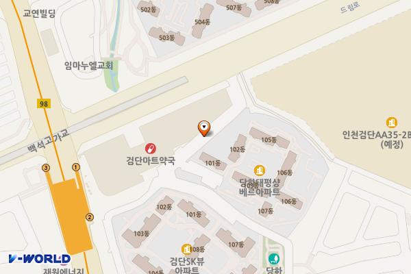 이마트 검단점(지상4층 옥상주차장) 위치 지도 — 인천광역시 검단구 서곶로