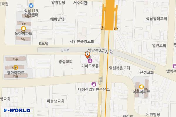 기아오토큐가좌서부점 위치 지도 — 인천광역시 서해구 건지로 296