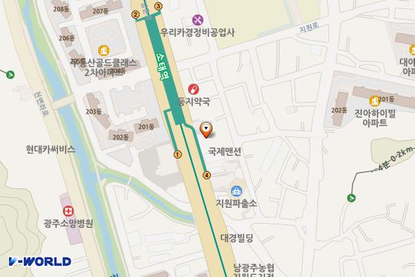 현대자동차 학동대리점 위치 지도 — 전남광주통합특별시 동구 남문로 576