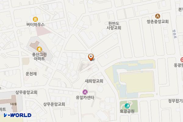 상무2동 공영주차장 – 가로등형 위치 지도 — 전남광주통합특별시 서구 화정로49번길 31