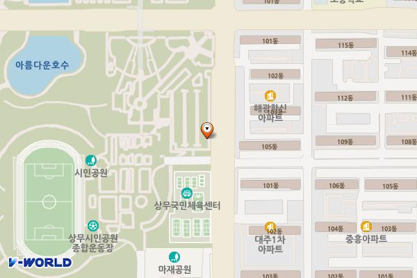 상무시민공원 위치 지도 — 전남광주통합특별시 서구 상무자유로 59