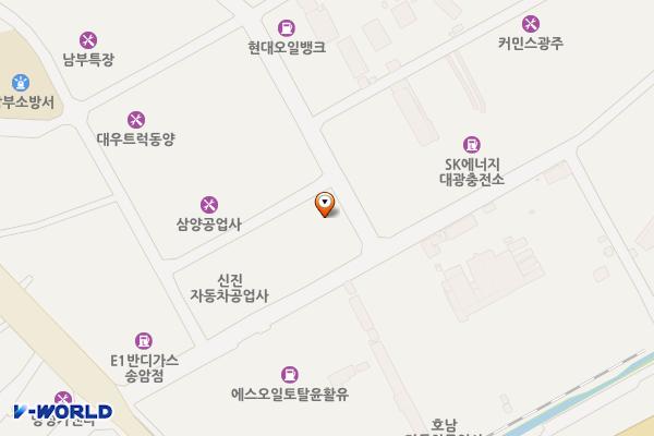 기아오토큐 남광주서비스 위치 지도 — 전남광주통합특별시 남구 송암로24번나길 7