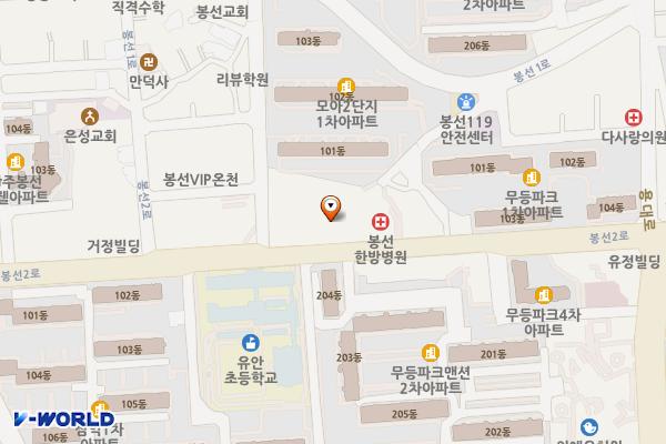 기아 봉선지점 위치 지도 — 전남광주통합특별시 남구 봉선2로 81