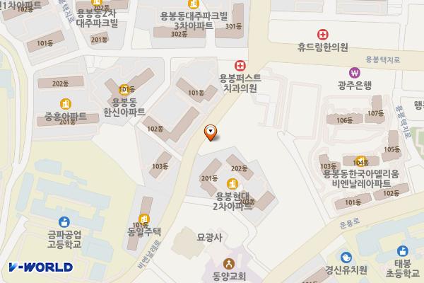 와이마트본점 위치 지도 — 전남광주통합특별시 북구 비엔날레로 64