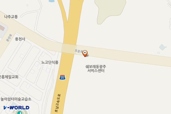 기아오토큐 동광주서비스 위치 지도 — 전남광주통합특별시 북구 오문로 228