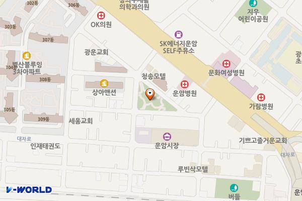 운암어린이공원 지하공영주차장 위치 지도 — 전남광주통합특별시 북구 북문대로33번길 지하27-11