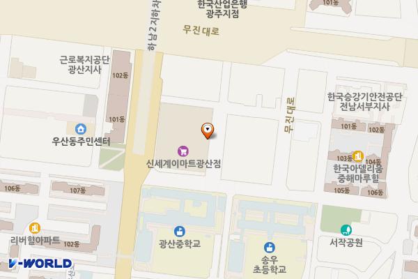이마트 광산점(지상5층주차장) 위치 지도 — 전남광주통합특별시 광산구 사암로