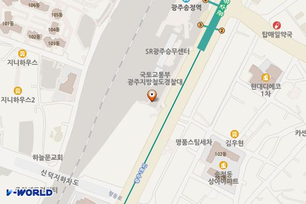 코레일 광주송정역 주차빌딩 위치 지도 — 전남광주통합특별시 광산구 상무대로 179