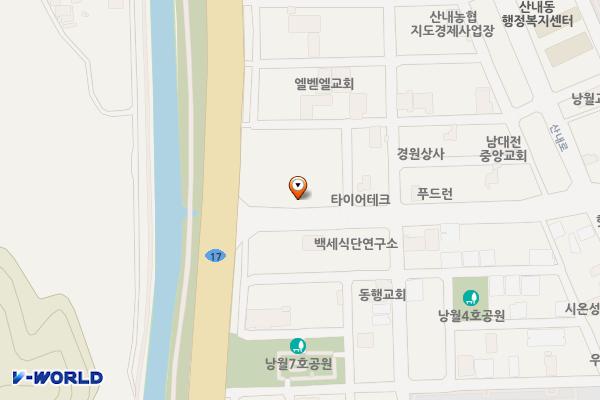 보호치료시설 효광원 위치 지도 — 대전광역시 동구 산내로1305번길 48