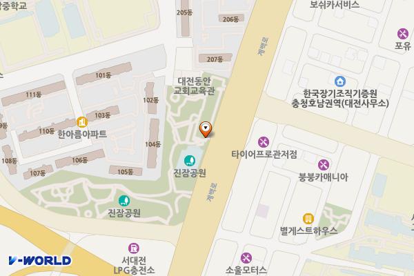 대전진잠다목적체육관 위치 지도 — 대전광역시 유성구 계백로 835