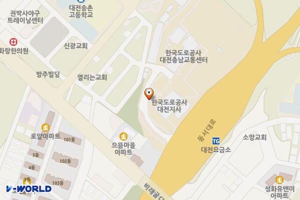 한국도로공사 대전충남본부 위치 지도 — 대전광역시 대덕구 동서대로 1855