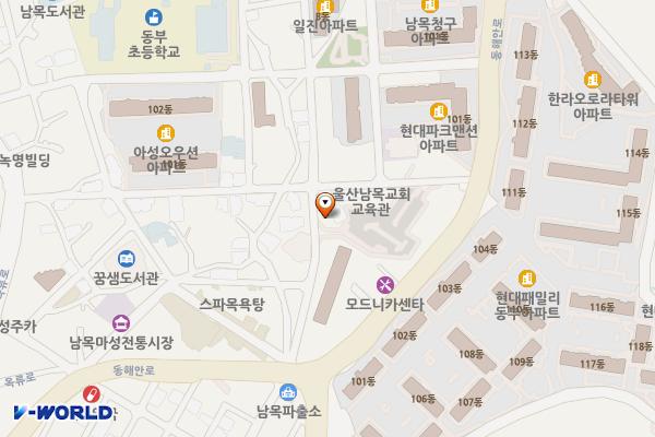 남목마성시장 공영주차장 위치 지도 — 울산광역시 동구 동부동 332-2