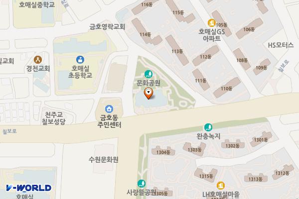 호매실도서관 위치 지도 — 경기도 수원시 권선구 칠보로 169