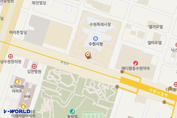 수원시청 위치 지도 — 경기도 수원시 팔달구 인계동 1111
