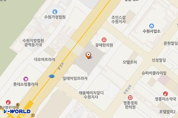 수원영통 공영주차장 위치 지도 — 경기도 수원시 영통구 봉영로 1598