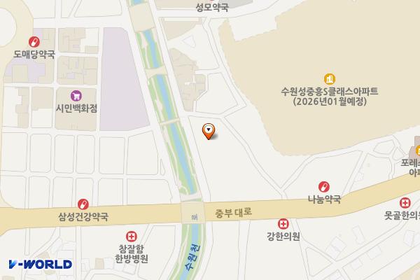 수원팔달주차타워 주차장 위치 지도 — 경기도 수원시 팔달구 수원천로 254