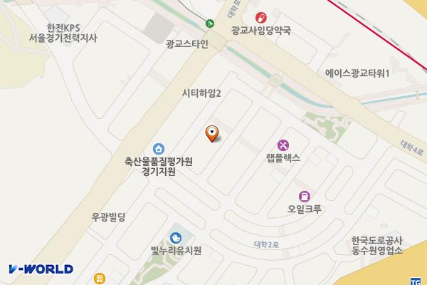 광교 대학로공영주차장 위치 지도 — 경기도 수원시 영통구 이의동 1260-6