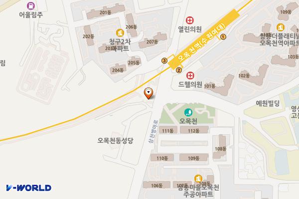 코레일 오목천역 위치 지도 — 경기도 수원시 권선구 삼천병마로 1563-2