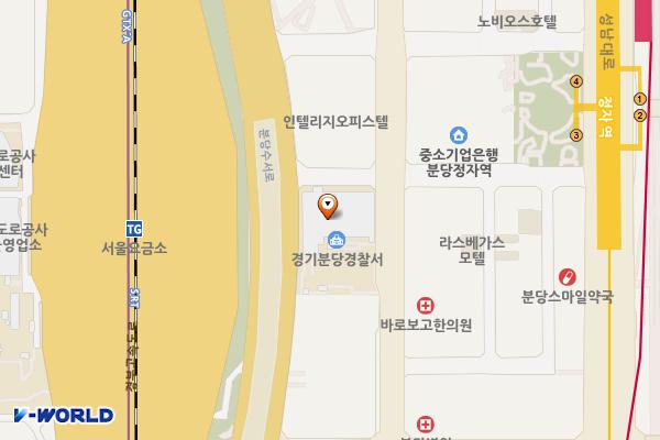 분당경찰서 위치 지도 — 경기도 성남시 분당구 정자일로