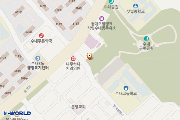 수내동 공영주차장 위치 지도 — 경기도 성남시 분당구 발이봉북로 7