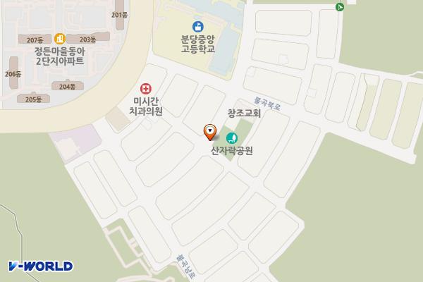 정자전원마을공영주차장 위치 지도 — 경기도 성남시 분당구 불곡로13번길 6