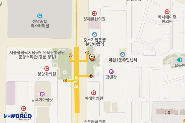 야탑역 제1환승공영주차장 위치 지도 — 경기도 성남시 분당구 성남대로 920