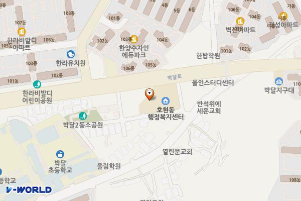 박달복합청사 위치 지도 — 경기도 안양시 만안구 박달동  141-2번지 일대