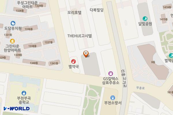 소방서옆공영주차장 위치 지도 — 경기도 부천시 중동  1121
