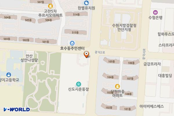호수체육관주차장 위치 지도 — 경기도 안산시 단원구 적금로 9