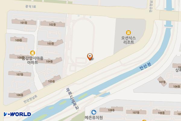 민속운동장 주차장 위치 지도 — 경기도 안산시 단원구 고잔동  779