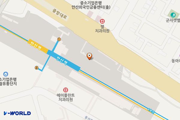 안산역환승공영유료주차장 위치 지도 — 경기도 안산시 단원구 원곡동 381-2