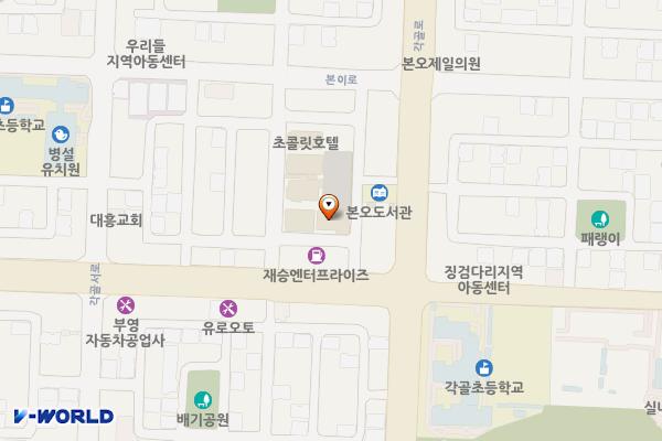 본오도서관 뒤 공영유료주차장 위치 지도 — 경기도 안산시 상록구 본오동 781-6