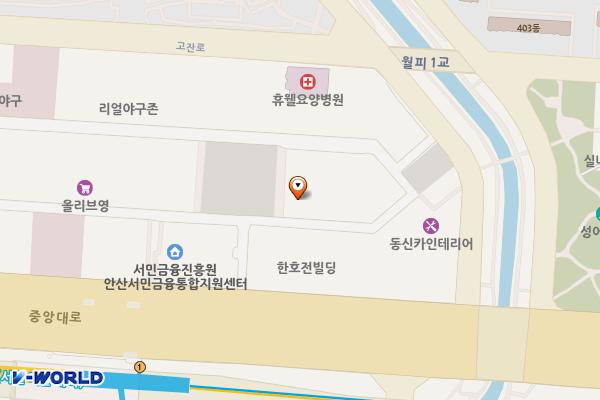 금산빌딩 앞 공영유료주차장 위치 지도 — 경기도 안산시 단원구 고잔동 540-6