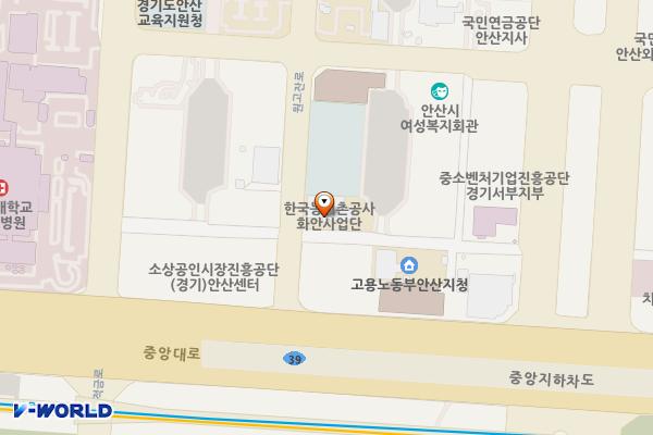 여성회관뒤공영유료주차장 위치 지도 — 경기도 안산시 단원구 고잔동 552-1