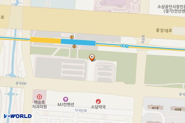 고잔역 환승공영유료주차장 위치 지도 — 경기도 안산시 단원구 광덕4로 103