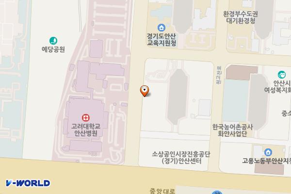 안산상공회의소뒤공영유료주차장 위치 지도 — 경기도 안산시 단원구 고잔동 547-1